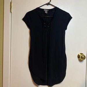 Black tie up tank
